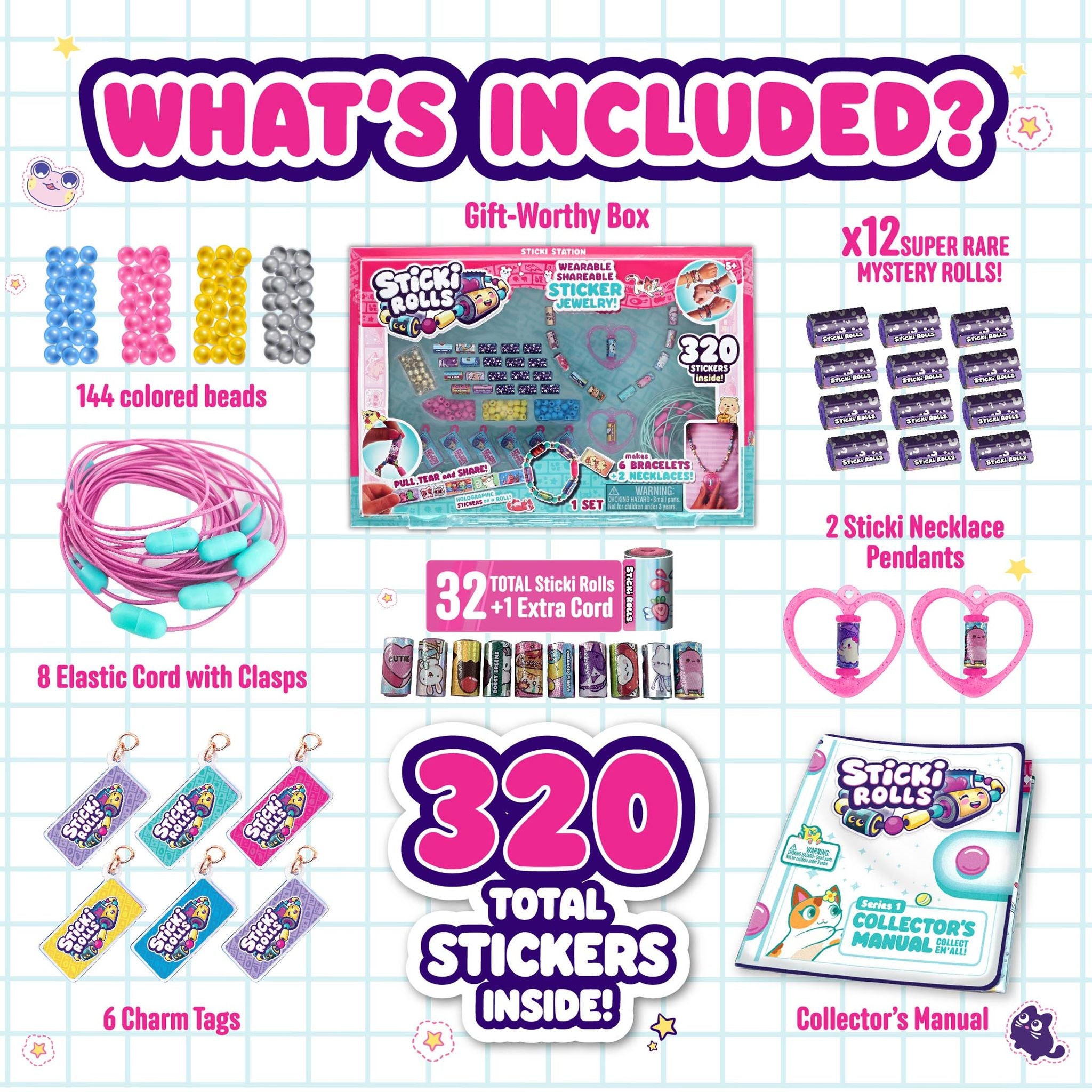 Sticki Rolls DIY Holographic Jewellery Kit with Kawaii Stickers