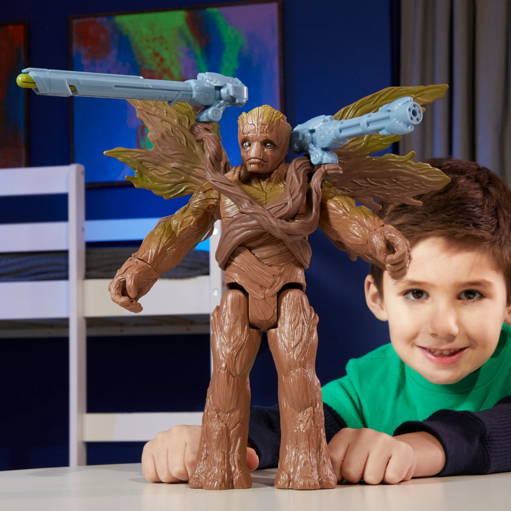 Marvel Guardians of the Galaxy Vol. 3 Titan Hero Series Deluxe Blast 'N Battle Groot Figure