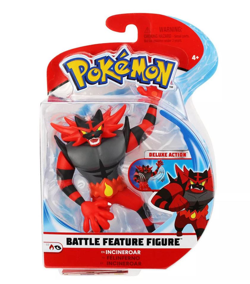 4.5 - inch Authentic Pokemon Battle Figure - Incineroar with Dynamic Mechanisms