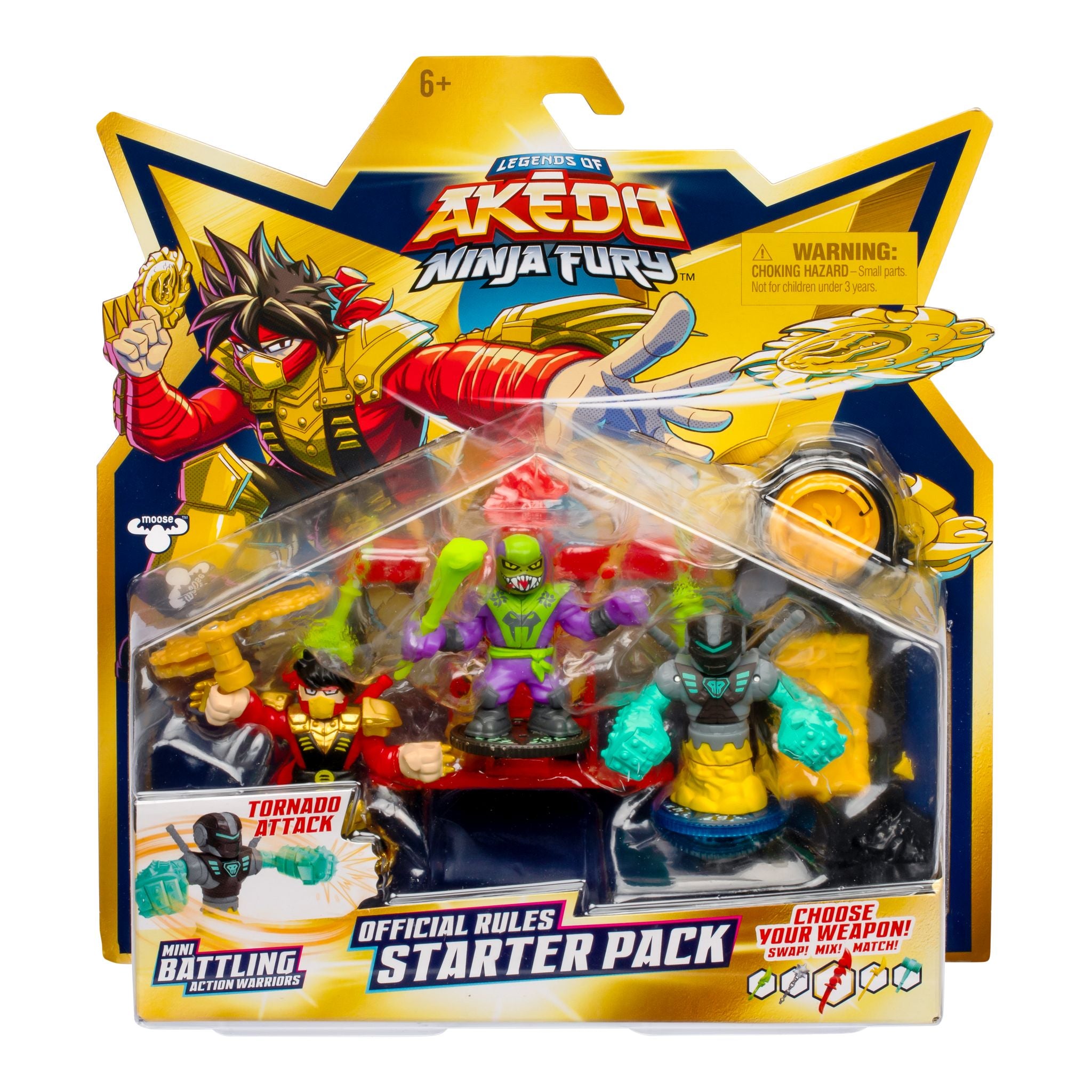 Hot Sale! Akedo S7 Ninja Fury Three Strike Chux Starter Pack for Kids' Epic Battles