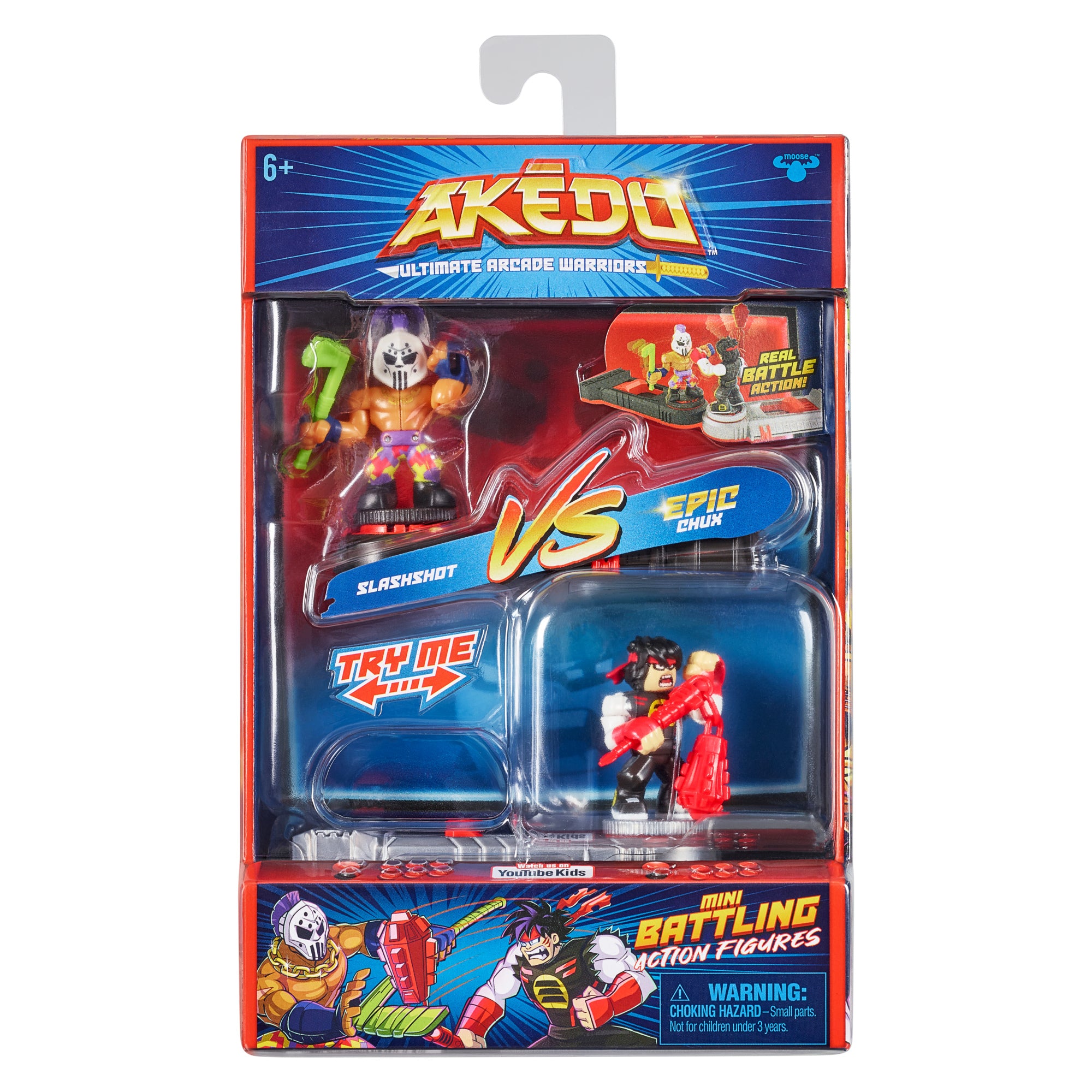Akedo Ultimate Arcade Warriors: Slashshot vs Epic Chux - Collectible Mini Battling Toys for Boys