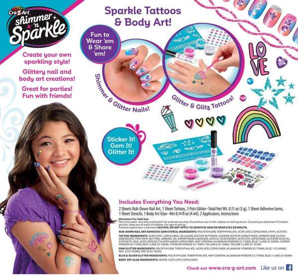 Hot Deal! Cra-Z-Art Glittery Tattoo and Nail Art Set for Fashion - Loving Kids