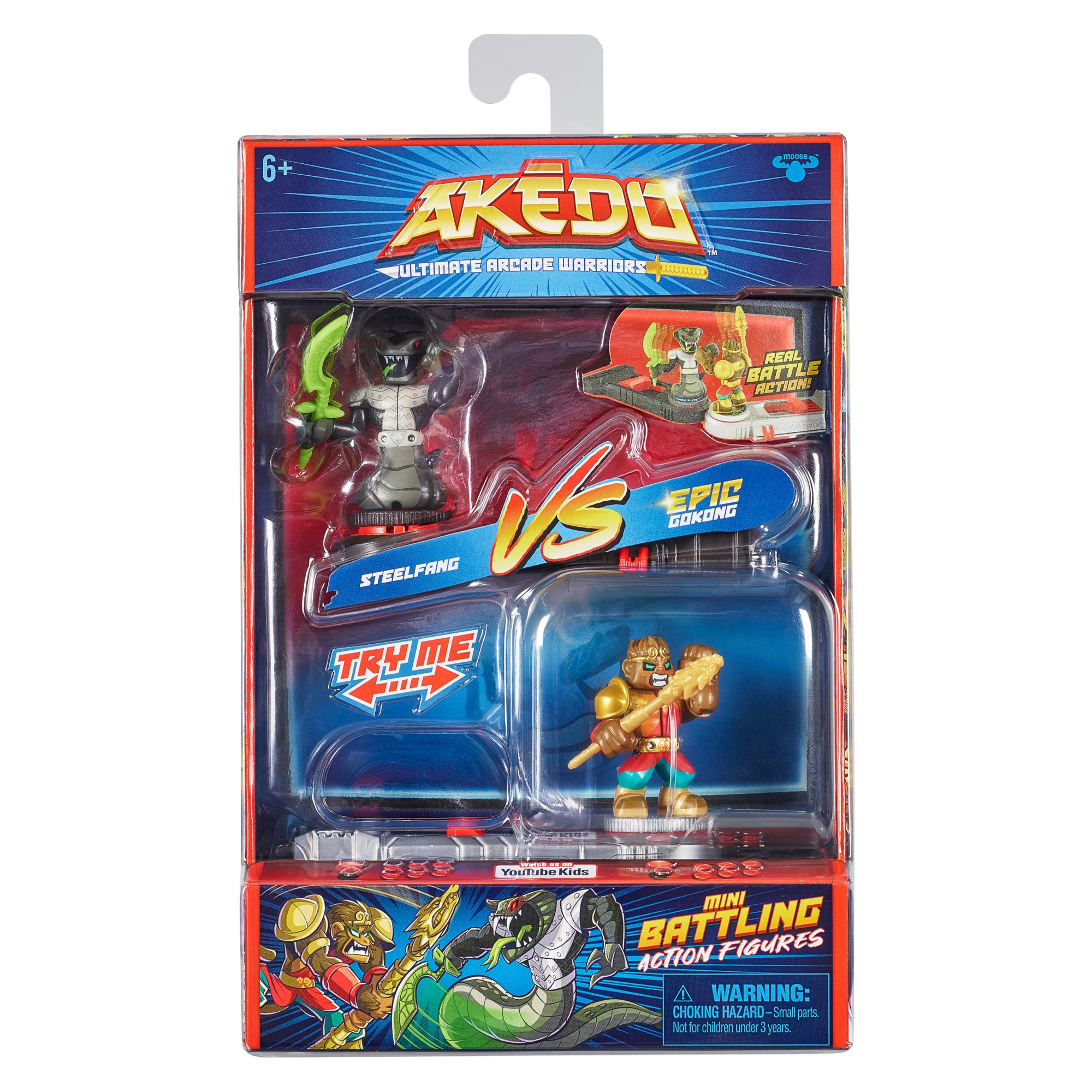 Akedo Ultimate Arcade Warriors: Steelfang vs Epic Gokong - Exclusive Toy Set for Boys