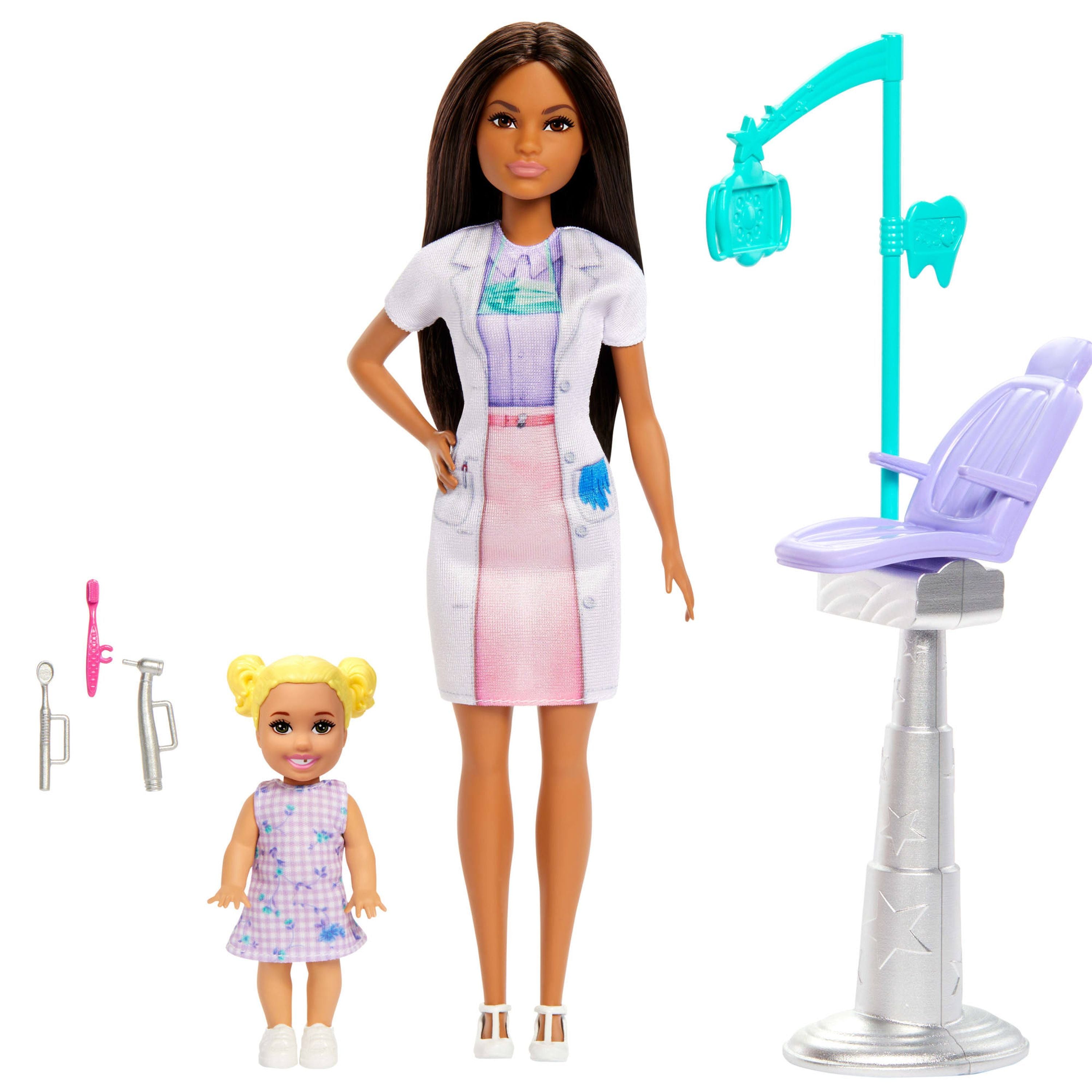 Hot Deal! Barbie Dentist Brunette Doll Playset for Kids to Explore Career Roles
