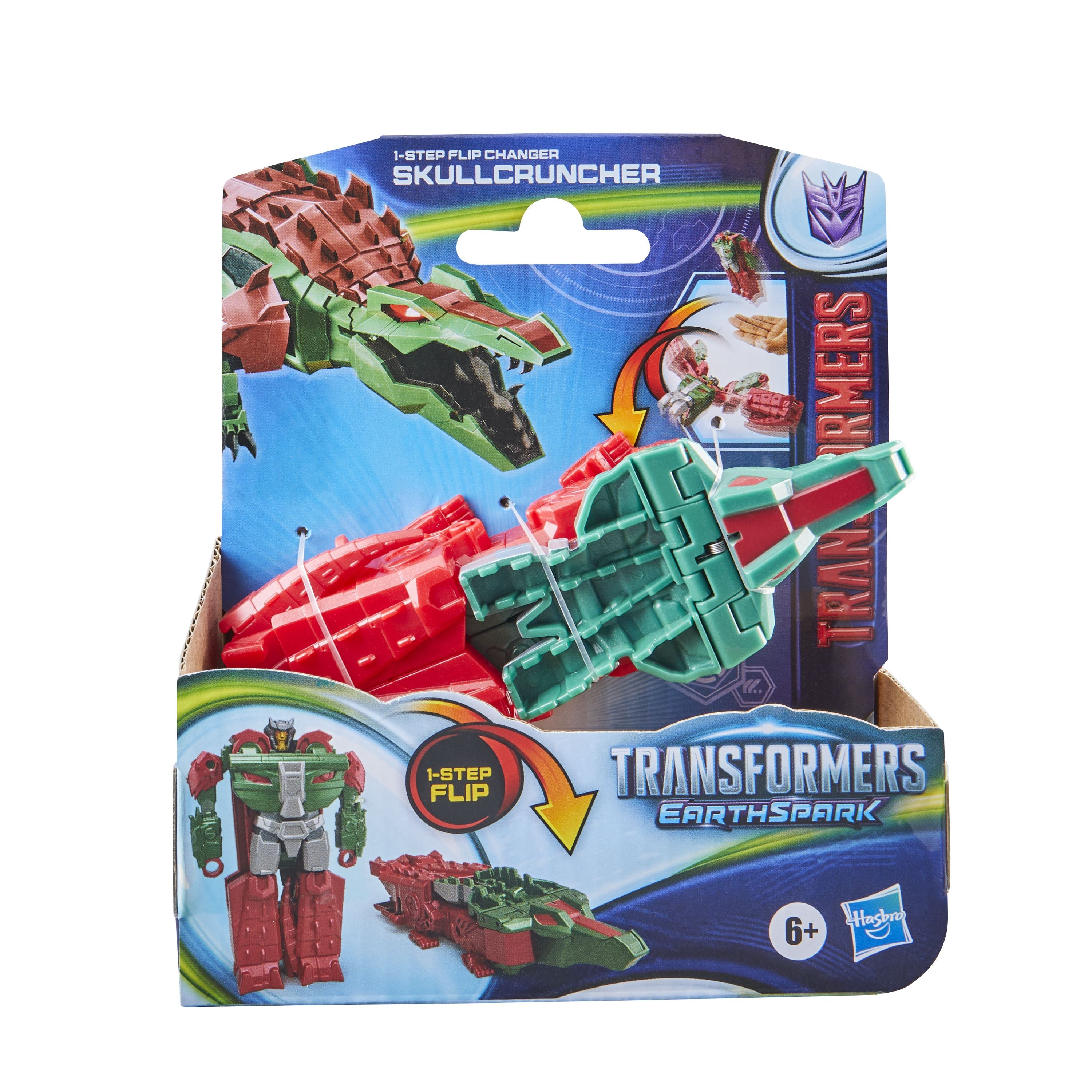 Hot! Transformers EarthSpark Skullcruncher 1-Step Flip Changer