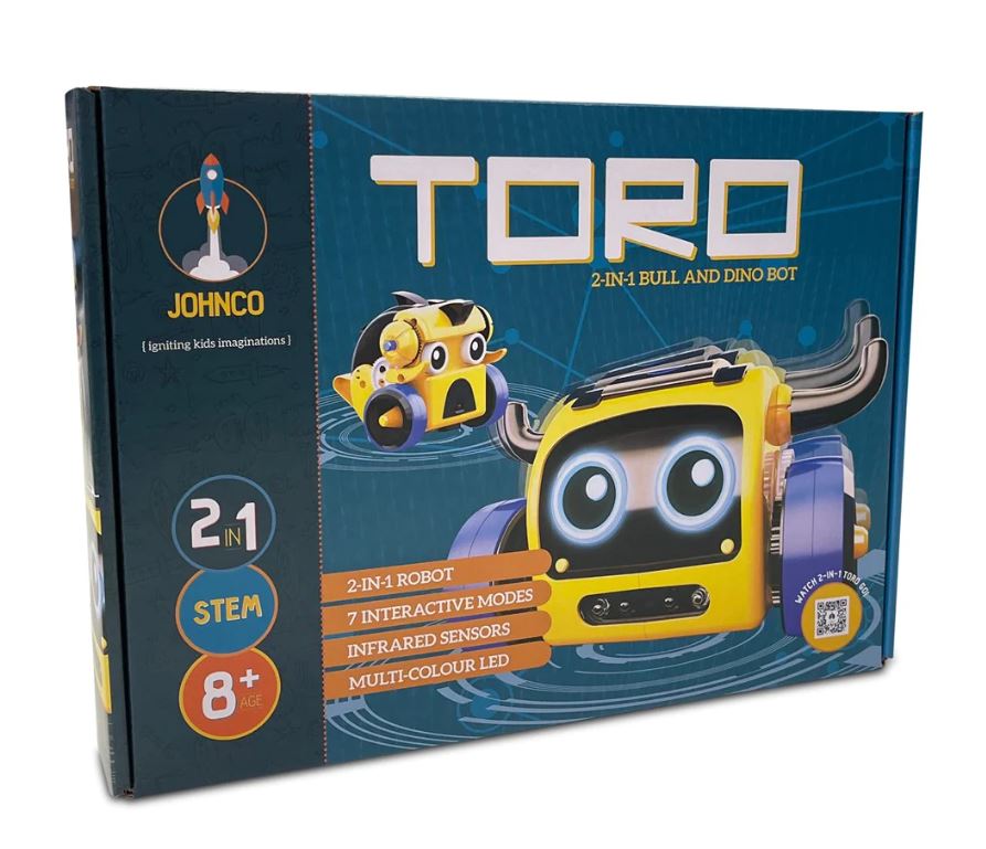 Hot Sale! Johnco Toro 2-in-1 Interactive Educational Bull & Dinosaur Robot for Kids