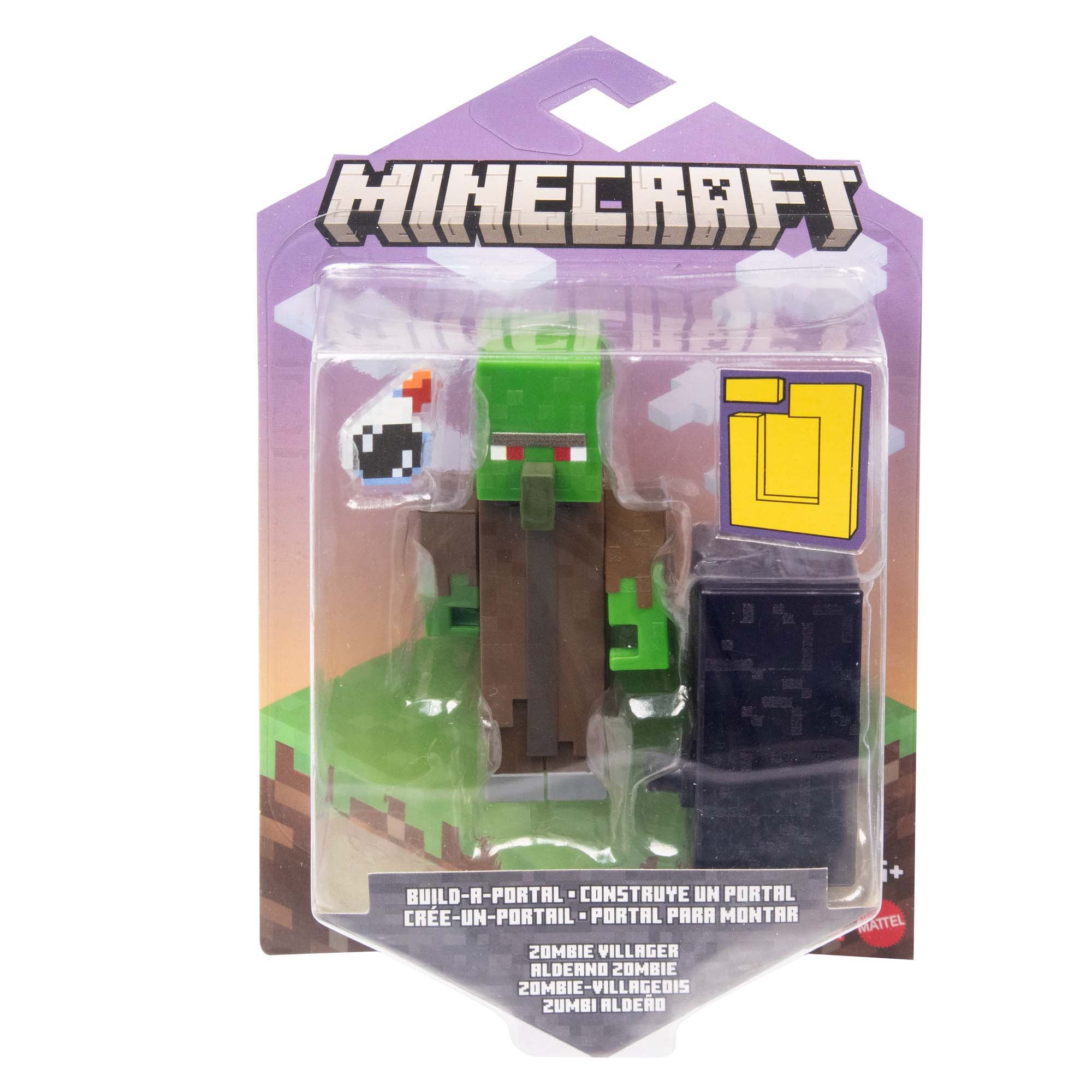 Hot! Minecraft 3.25 - inch Zombie Villager Build - A - Portal Figure