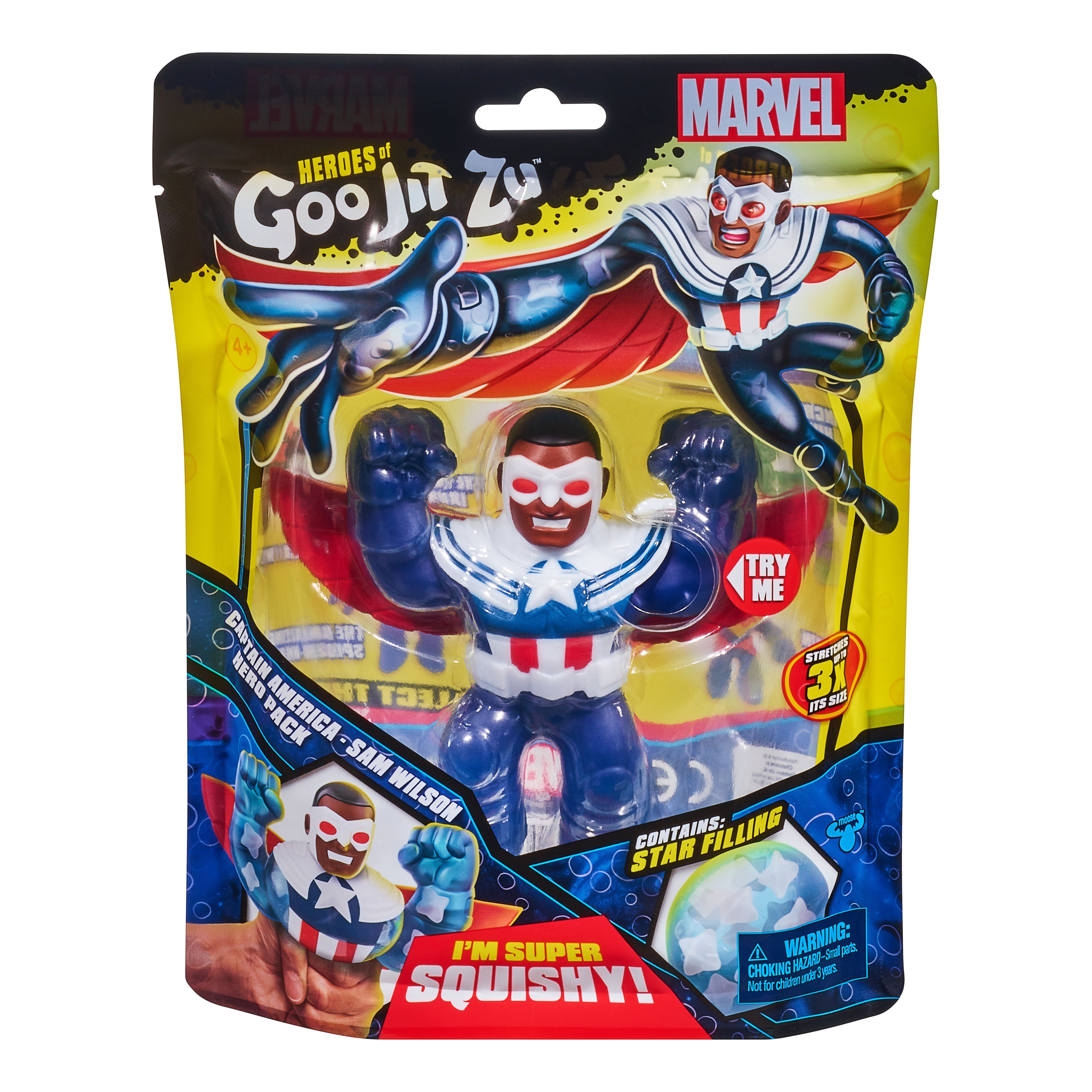 Hot! Heroes Of Goo Jit Zu Marvel S5 - Captain America Sam Wilson Hero Pack