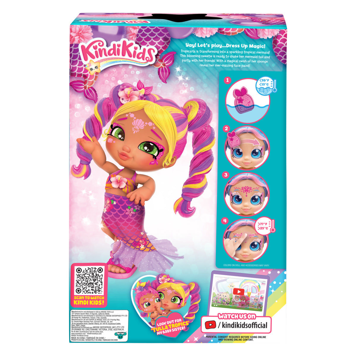 Hot Sale! Kindi Kids Dress - Up Magic Toddler Doll: Tropicarla Mermaid