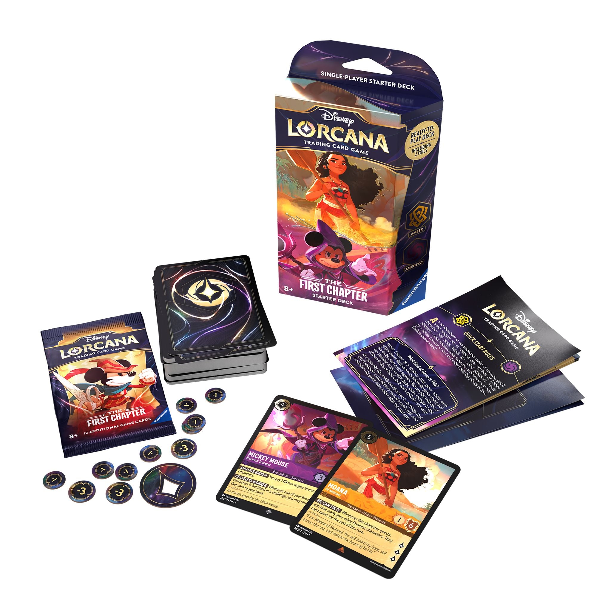 Hot! Disney Lorcana TCG Season 1 First Chapter Starter Deck - The Heart of Magic for New Players