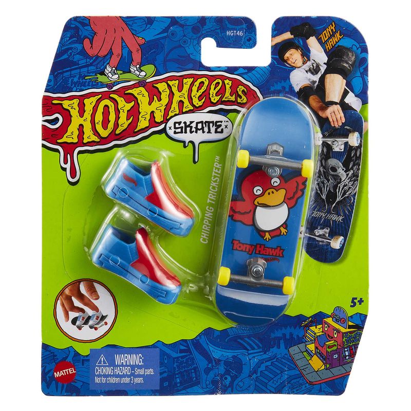 Hot Wheels Skate Fingerboard Single Pack - Tony Hawk Originals - Cool Design for Sick Stunts