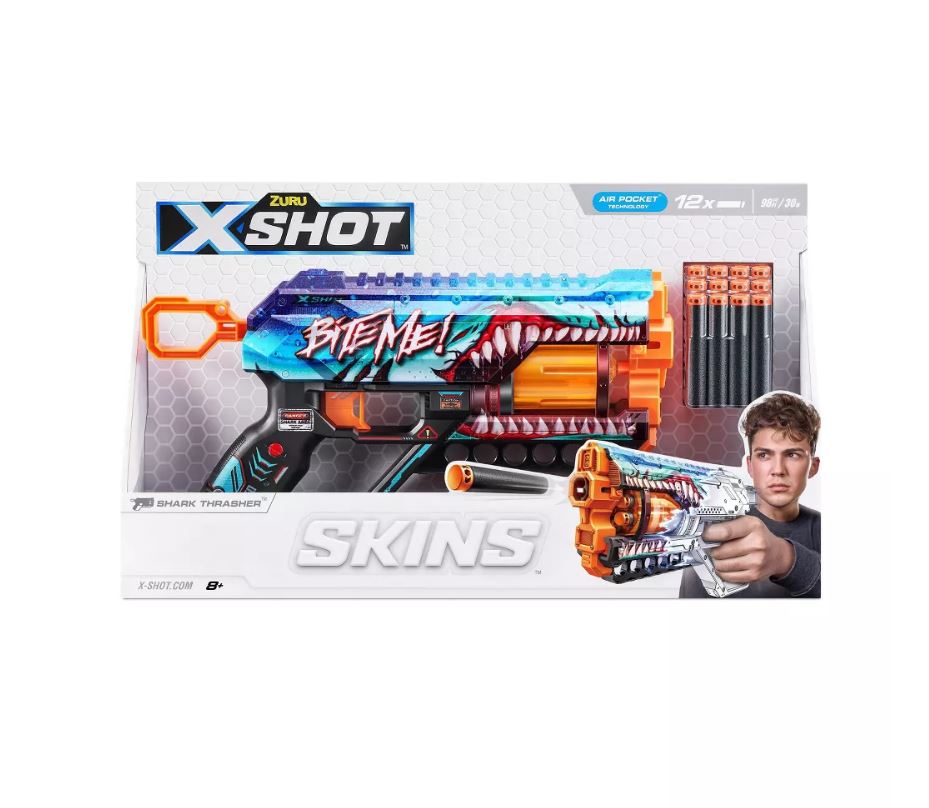Hot Deal! ZURU X Shot Skins Griefer Blaster - Shark Thrasher Model for Epic Battles