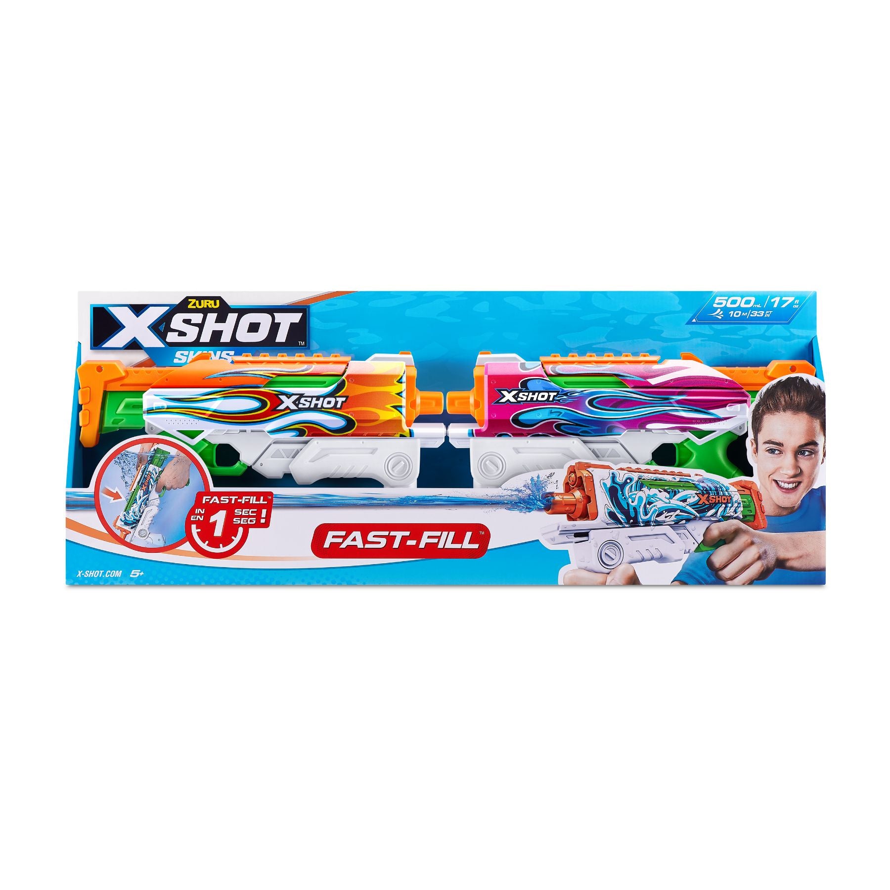 ZURU X Shot Fast Fill Hyperload Water Blaster 2-Pack - Epic Summer Fun!
