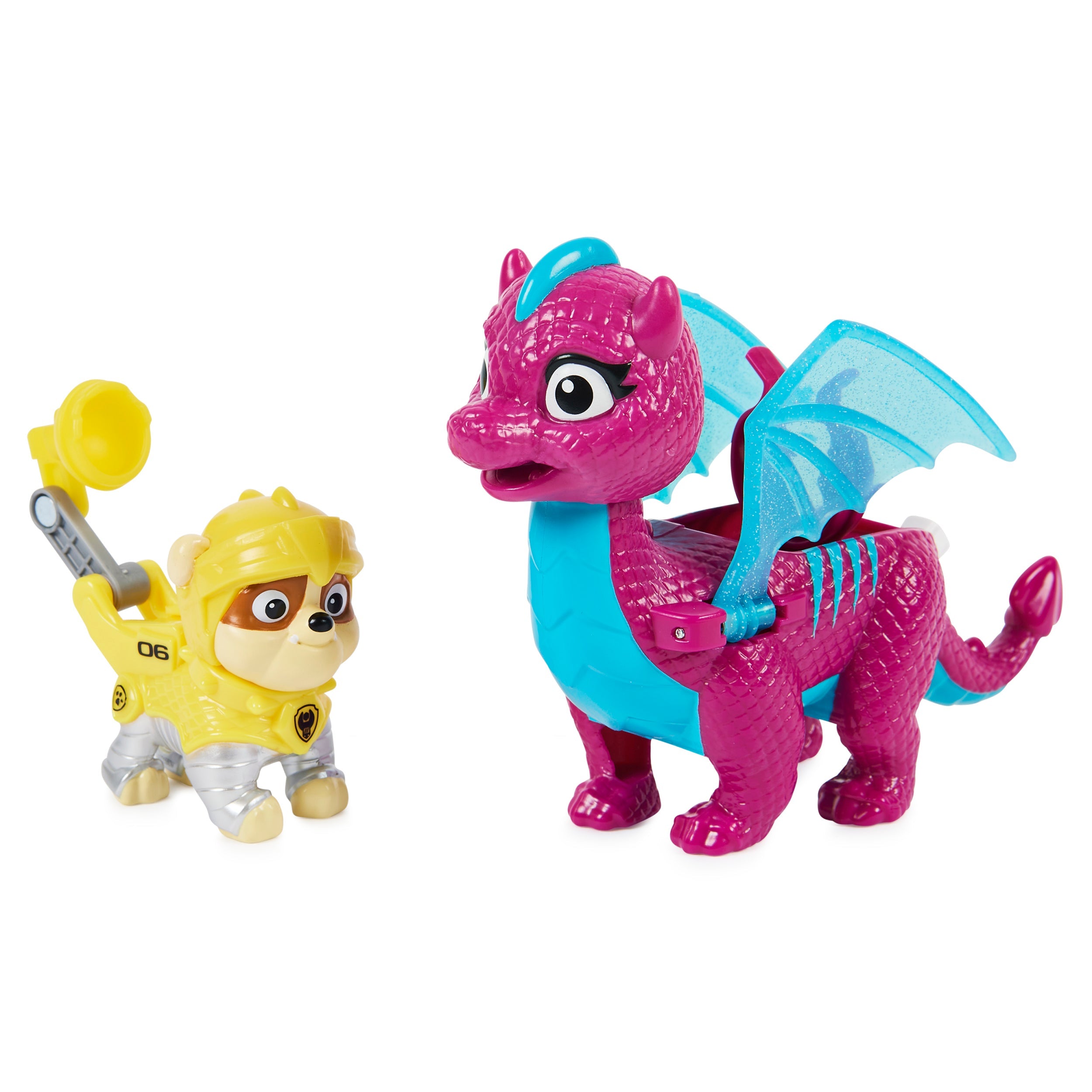 Hot Deal! PAW Patrol Rescue Knights Action Figures: Rubble and Dragon Blizzie Set