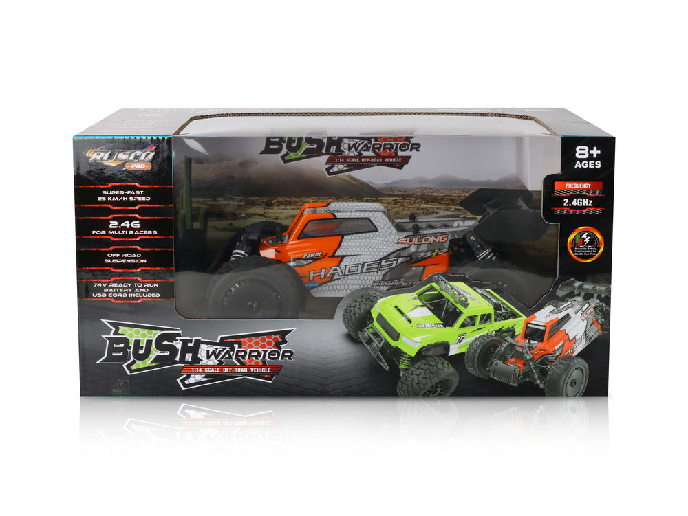 Hot! Rusco Racing 1:14 Bush Warrior Truck with Dual Batteries - Assorted Styles