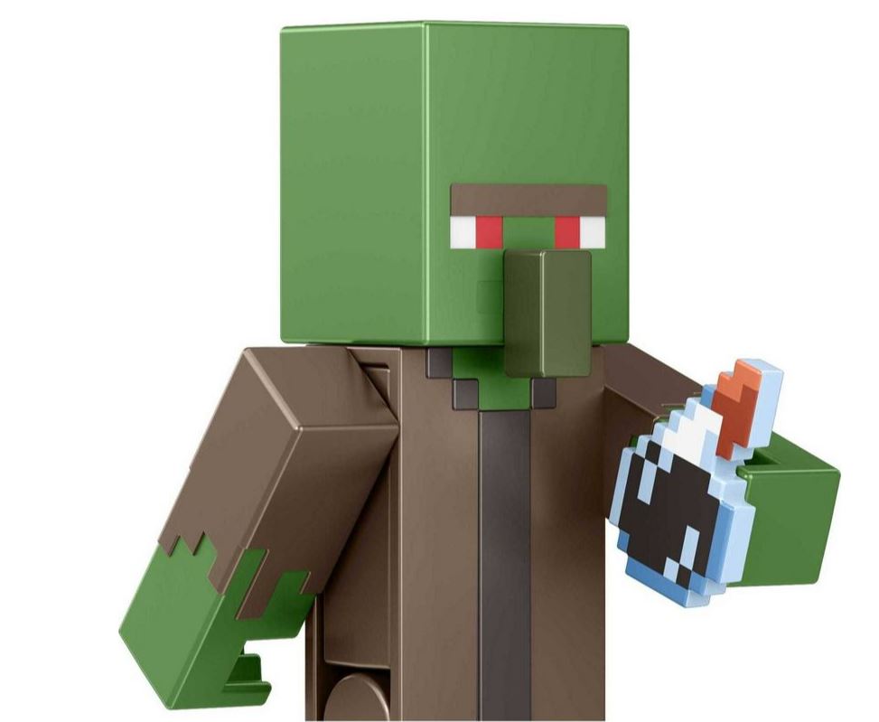 Hot! Minecraft 3.25 - inch Zombie Villager Build - A - Portal Figure