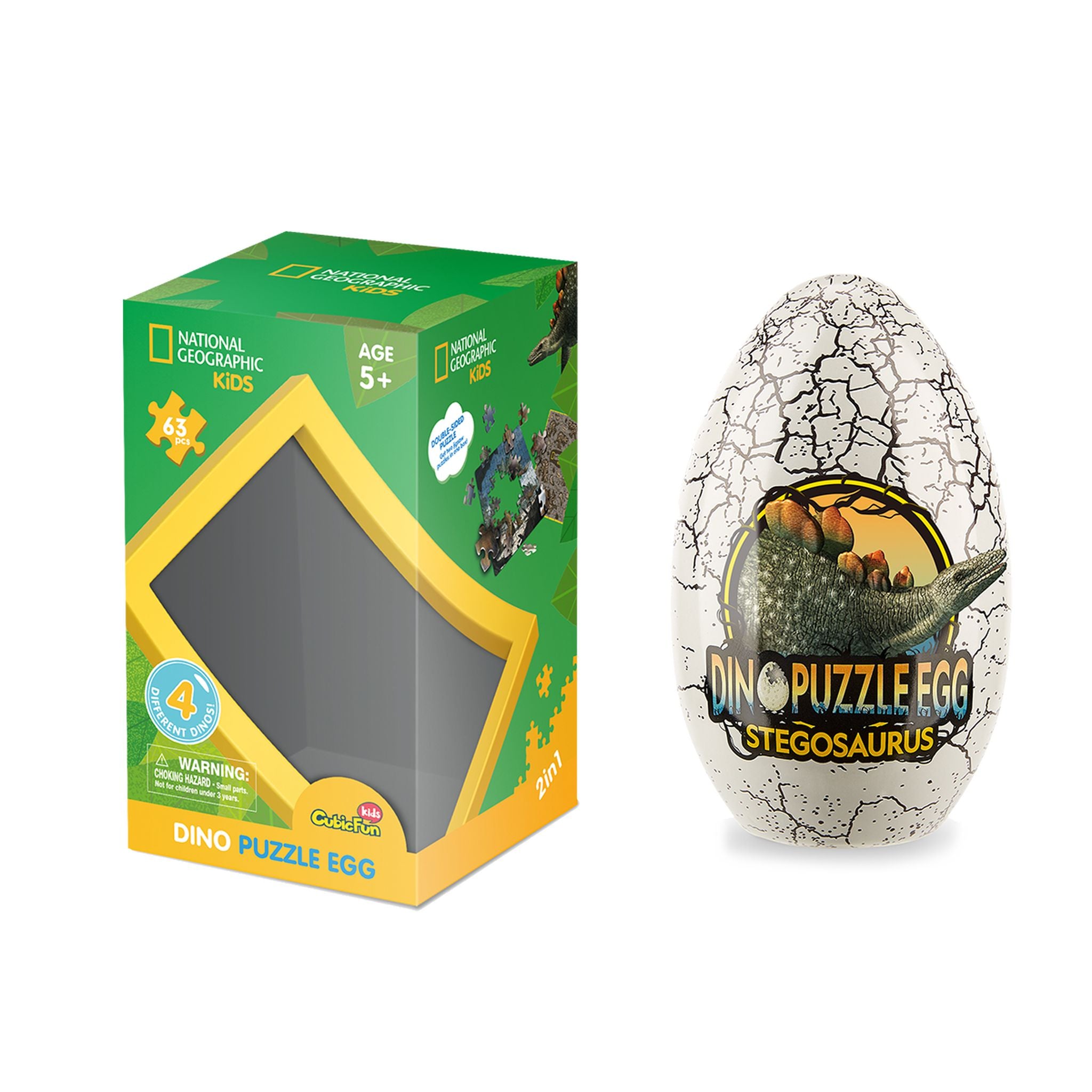 Hot Deal! National Geographic 63-Piece Dinosaur Puzzle in Egg - Stegosaurus for Kids
