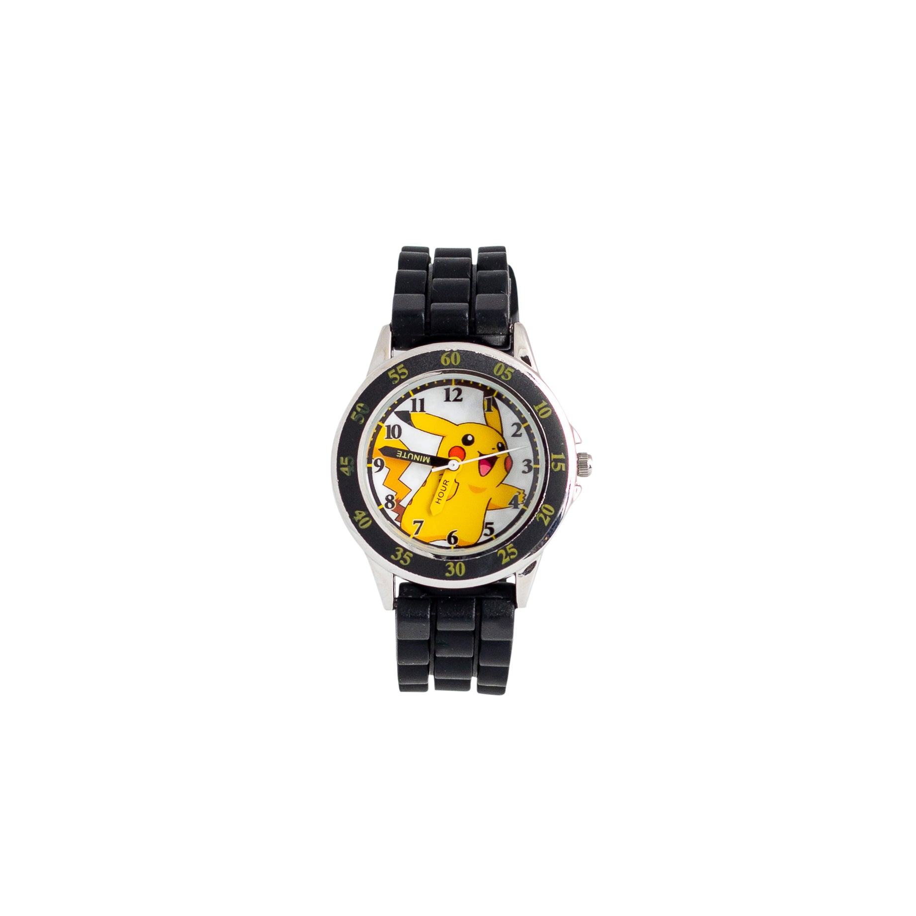 Stainless Steel Japanese Quartz Pikachu Time - Teaching Watch for Kids