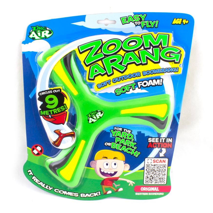 Zing Air Zoomarang - Ideal Beginner Backyard Boomerang with Great Hovering Action
