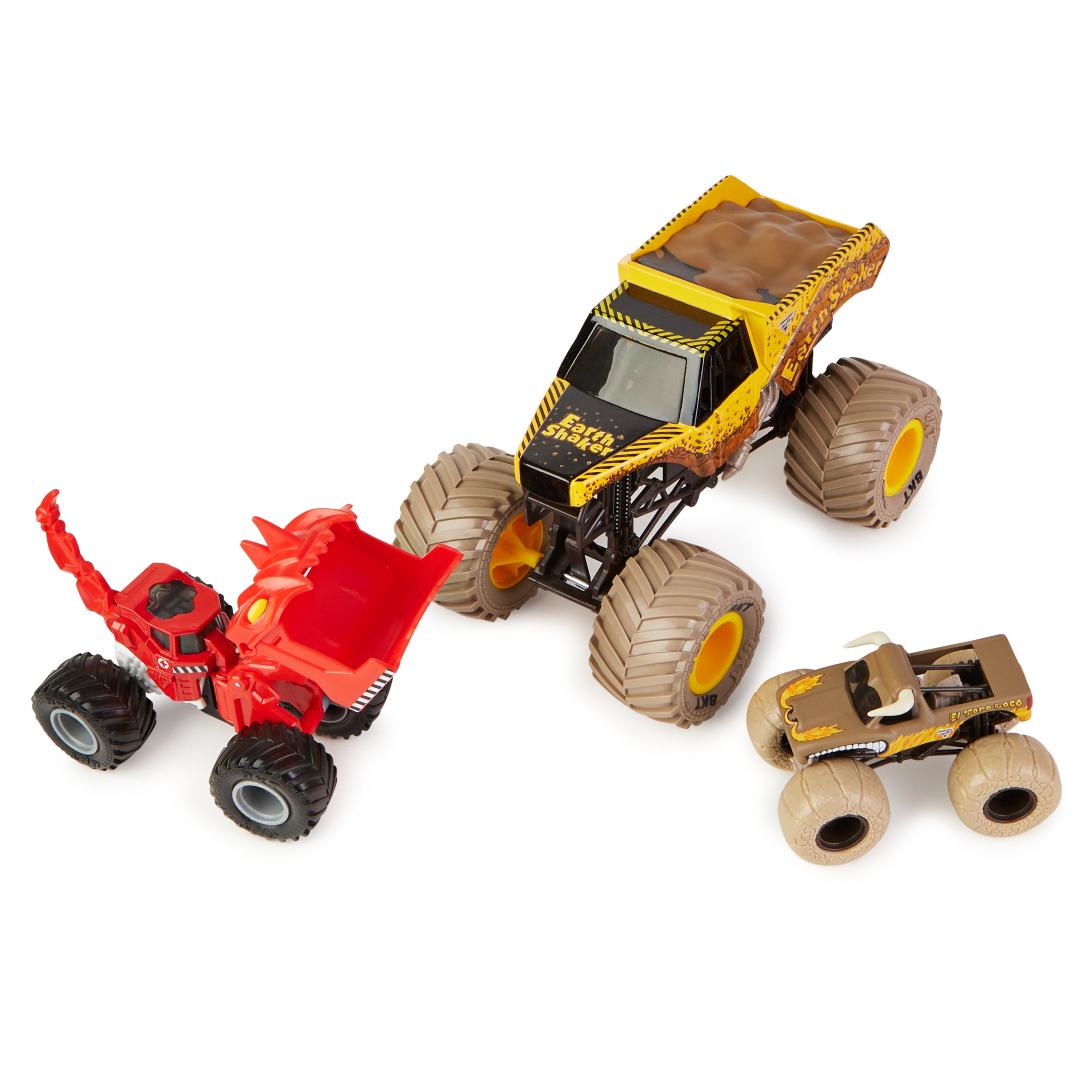 Exclusive Monster Jam 3-Pack: 1:24 & 1:64 Shake N Quake Die-Cast Trucks