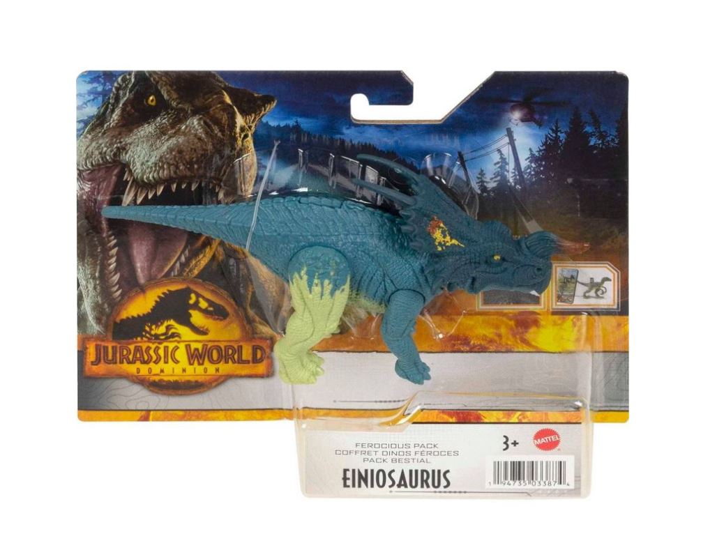 Hot! Jurassic World Dominion Ferocious Pack Einiosaurus Set