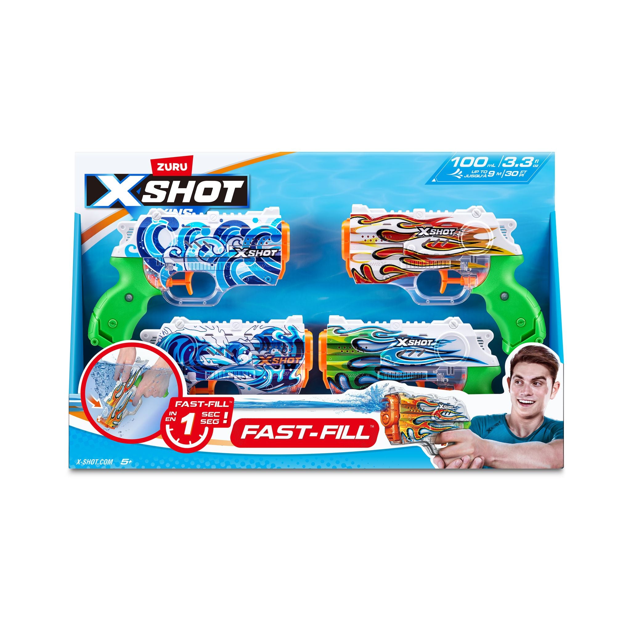 Hot Deal! ZURU X Shot Nano 4 - Pack Fast - Fill Water Blaster Skins