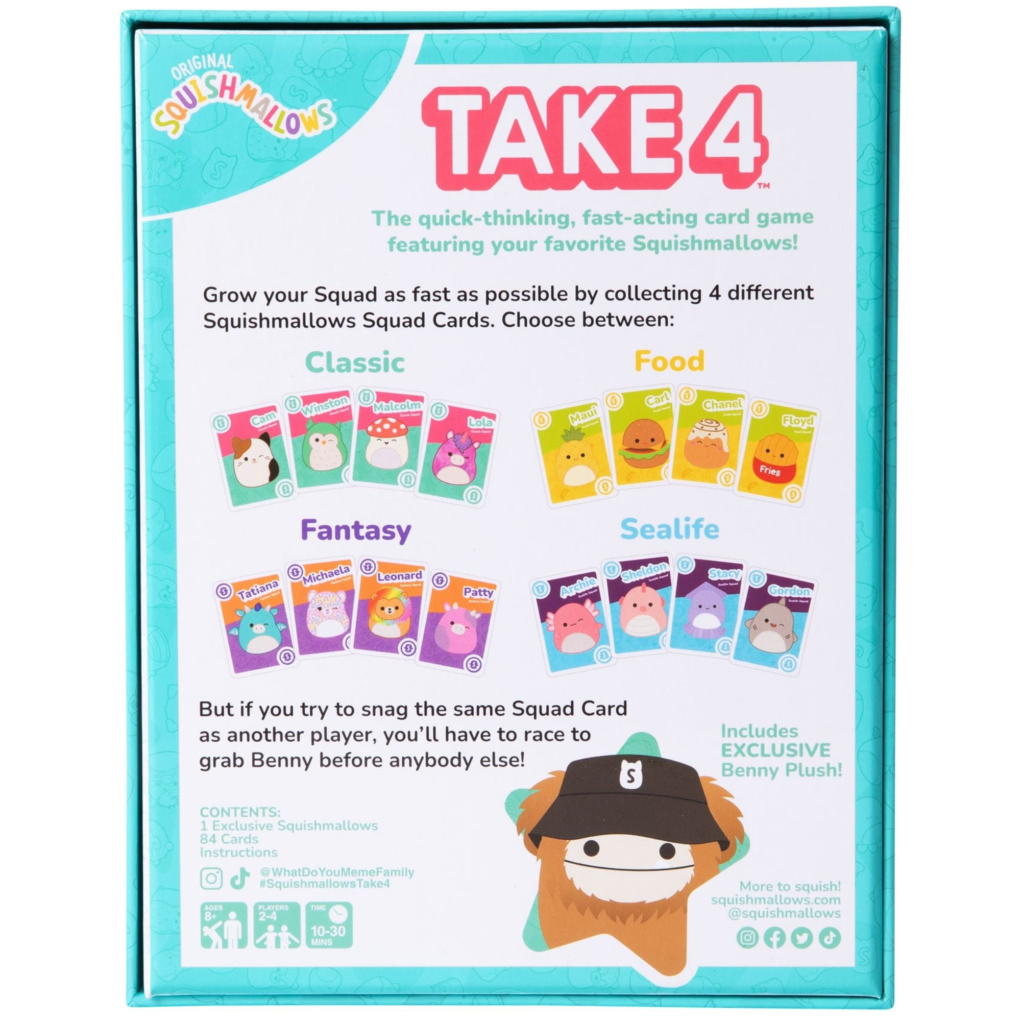 Get Exclusive Squishmallows! Fun Card Game - Squishmallows Squads Take 4