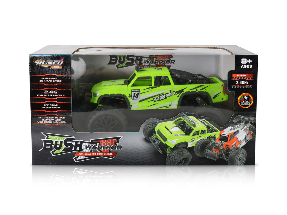 Hot! Rusco Racing 1:14 Bush Warrior Truck with Dual Batteries - Assorted Styles