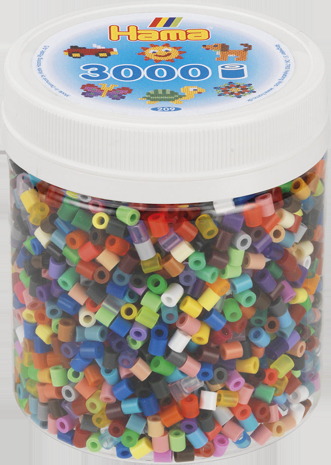 3000-Piece Tub of Hama Beads in All Colors for Creative Art