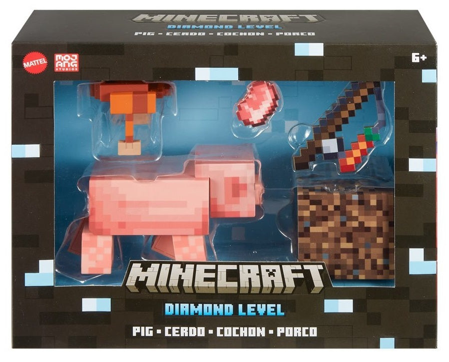 Adorable Minecraft Pig with Shiny Diamond - Level Armor