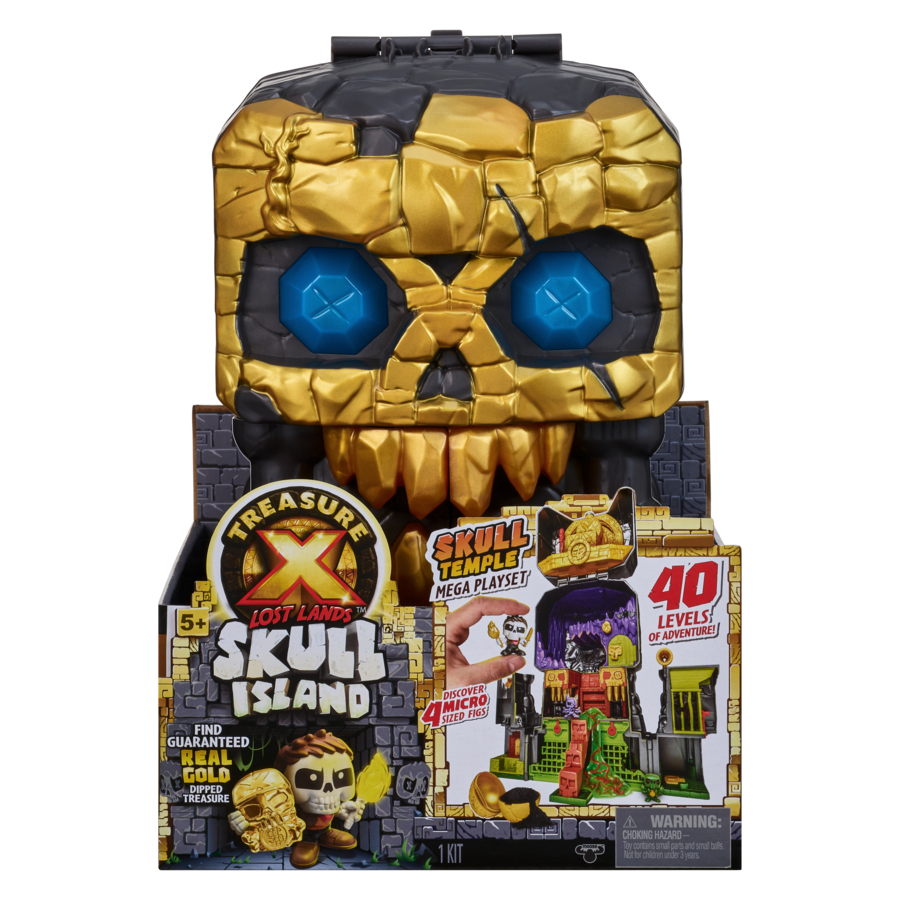 Treasure X Lost Lands Skull Island Temple: Mega Playset with Exclusive Micro Figures & Real Gold Treasure
