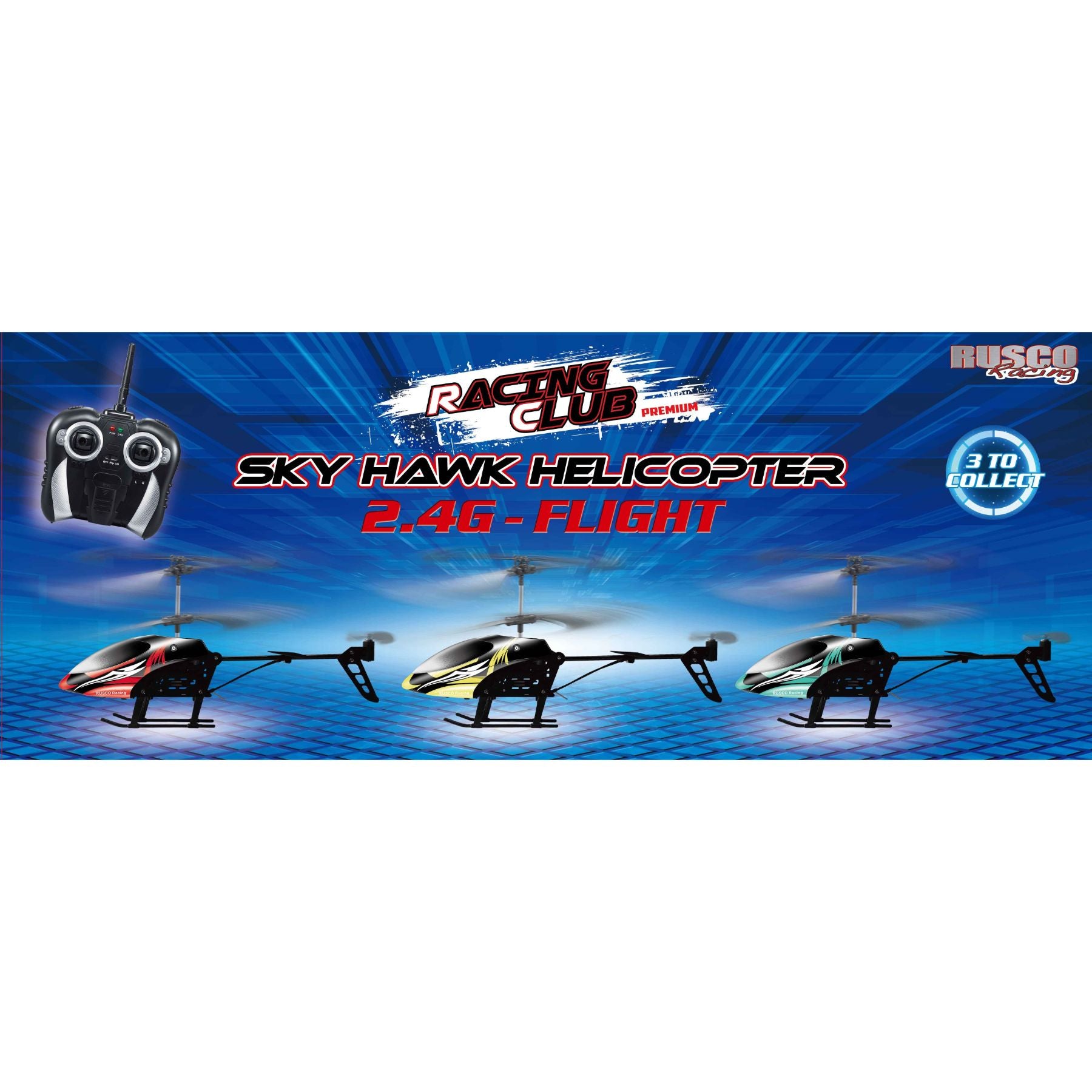 Rusco Racing Assorted Styles RC Sky Hawk Helicopter with LED Lights