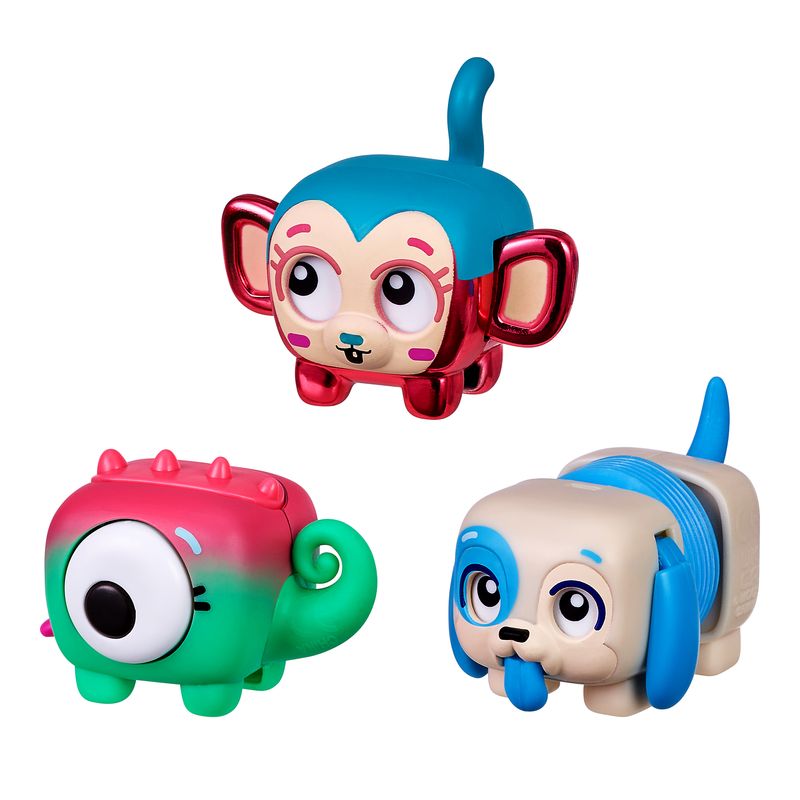 Hot! Little Live Pets Squirkies Fidget Pets 3-Pack, Series 1 Metallic Cheeky Monkey