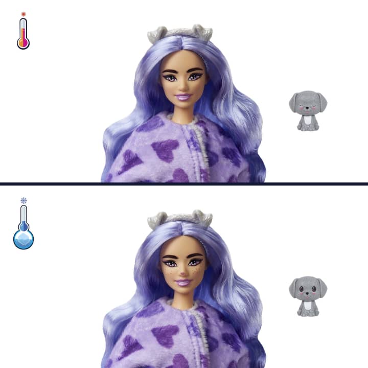 Grey Puppy Themed Barbie Cutie Reveal Doll with 10 Surprises