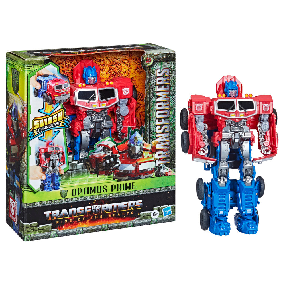 Hot! Transformers Rise Of The Beasts Optimus Prime Smash Changers Figure