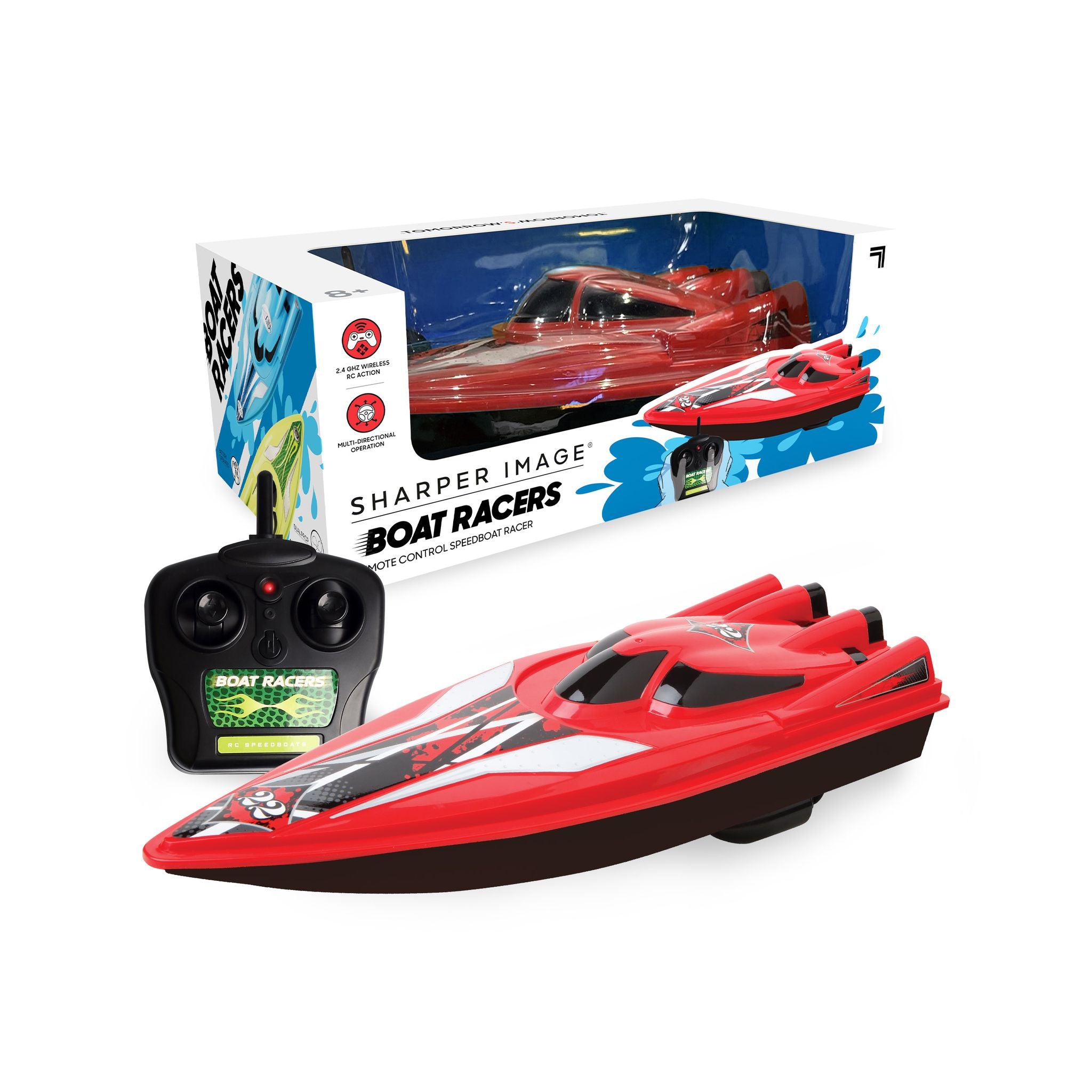 Hot Deal! Sharper Image Remote - Controlled Red RC Boat Racers for Exciting Races