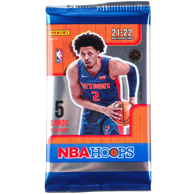 Panini NBA Hoops 2021-22 Basketball Trading Cards 5 Card Pack