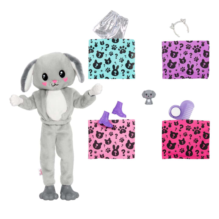 Grey Puppy Themed Barbie Cutie Reveal Doll with 10 Surprises
