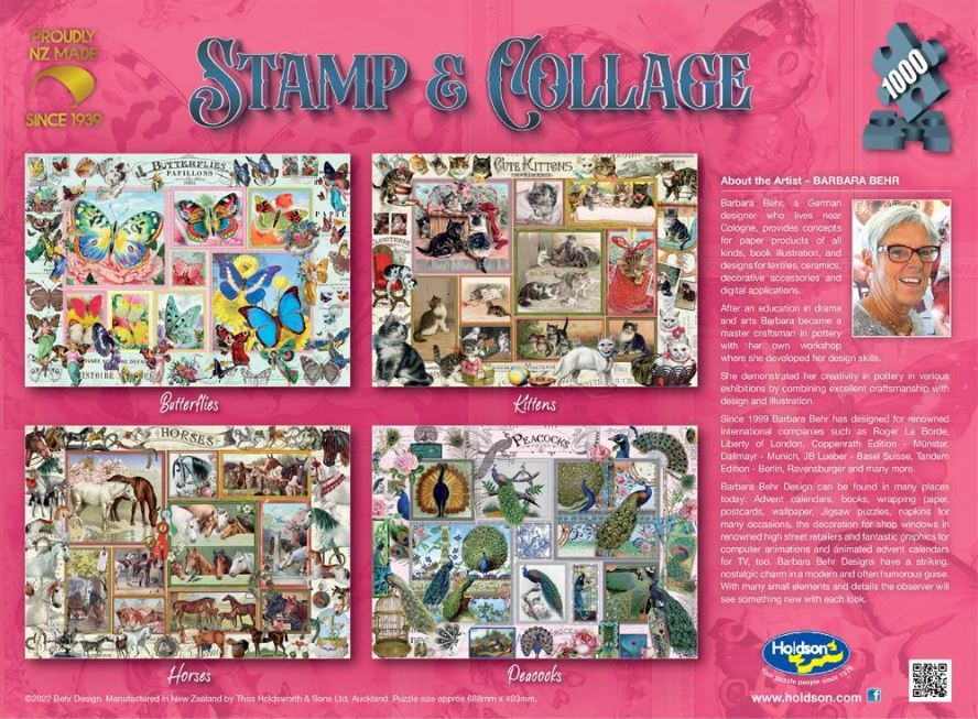 Get Your Hands on This 1000-Piece Stamp & Collage Jigsaw Puzzle Featuring Adorable Kittens