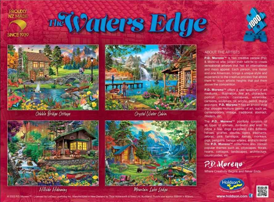 Hot! THE WATERS EDGE 1000-Piece Jigsaw Puzzle - Crystal Water Cabin