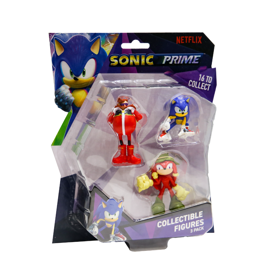 Assorted 3-Pack Sonic Prime Collectible Character Figures