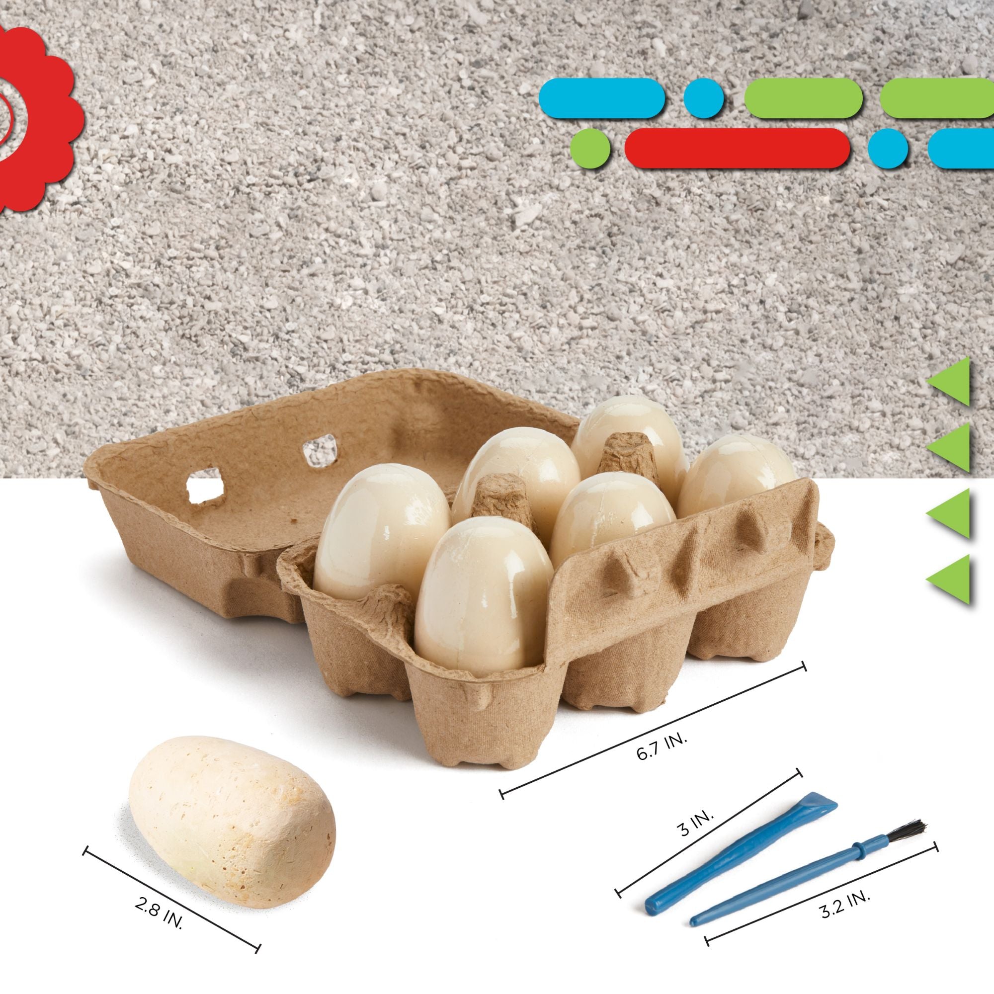 6-Pack Discovery Kids Glow-in-the-Dark Dino Excavation Eggs