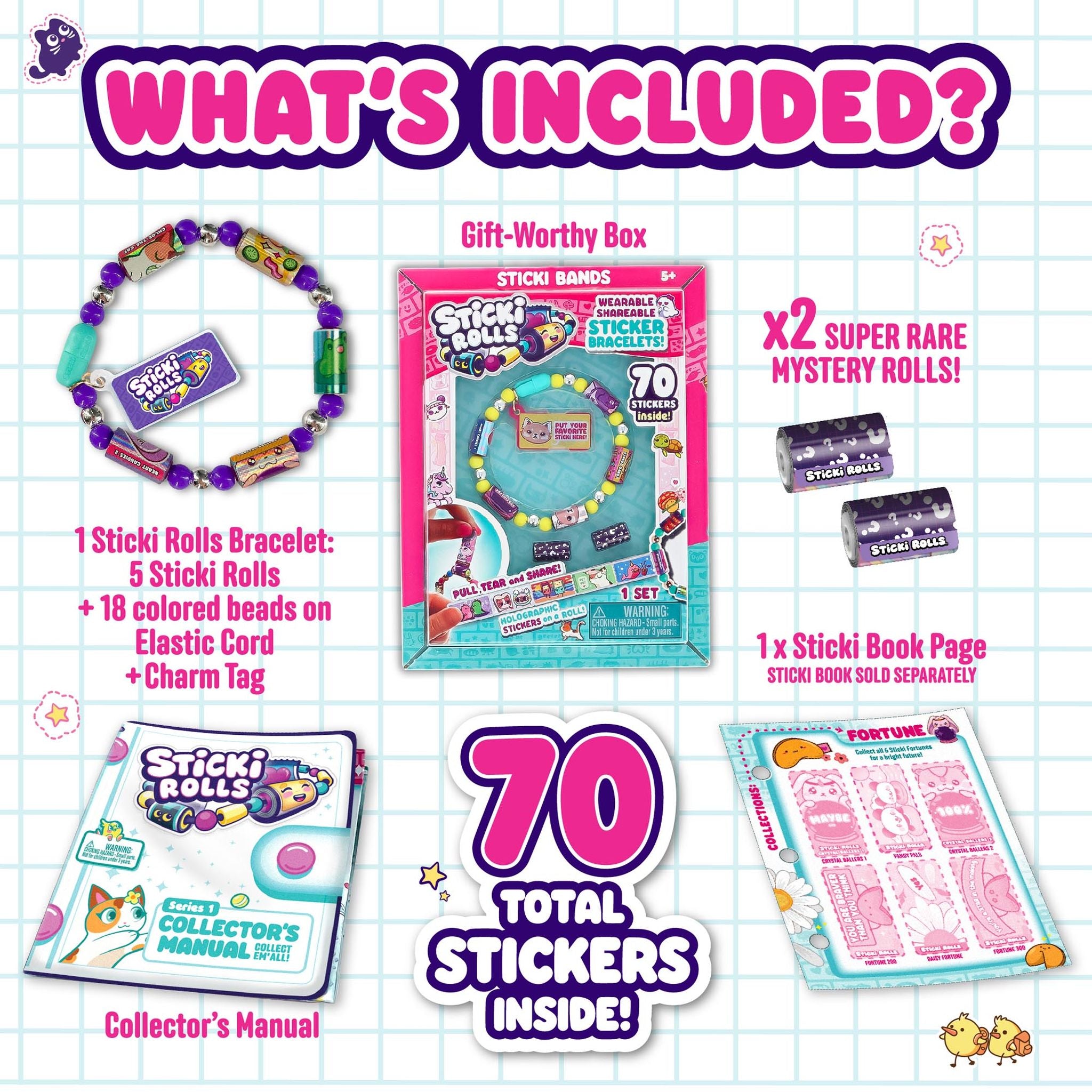 Single Pack of Sticki Rolls Sticki Bands: Wearable, Shareable Sticker Bracelets