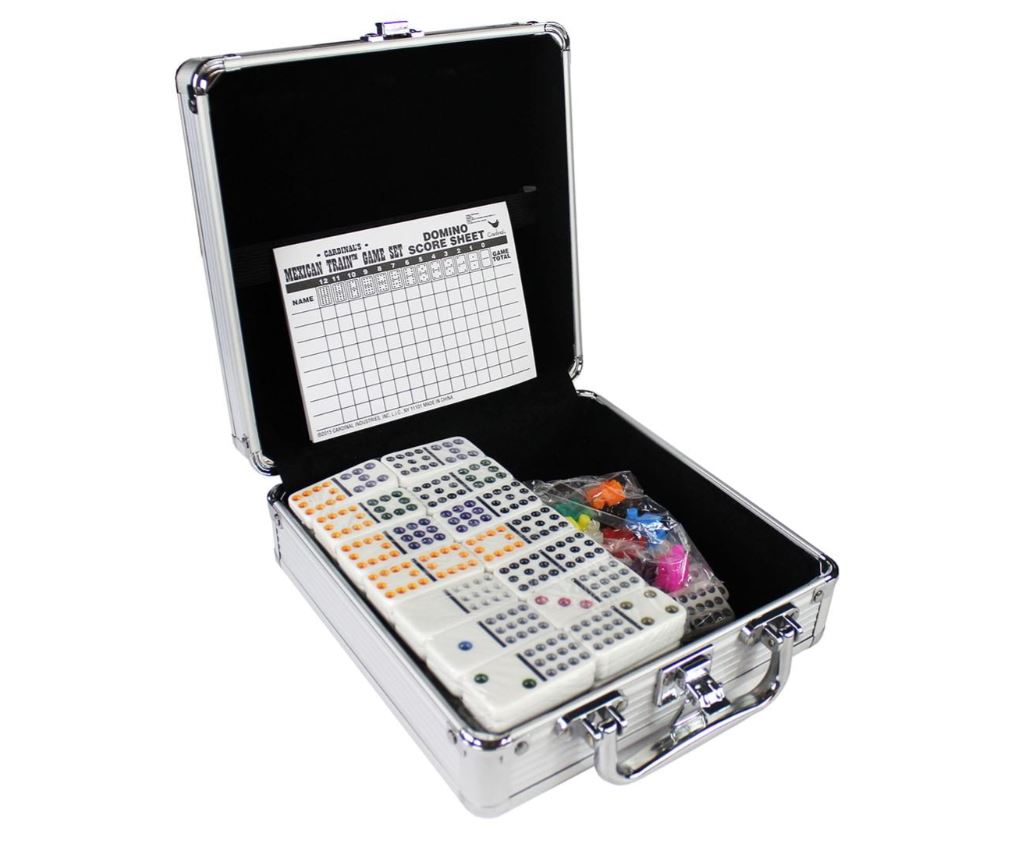 Cardinal Mexican Train Domino Set with Case - Ideal Family Game