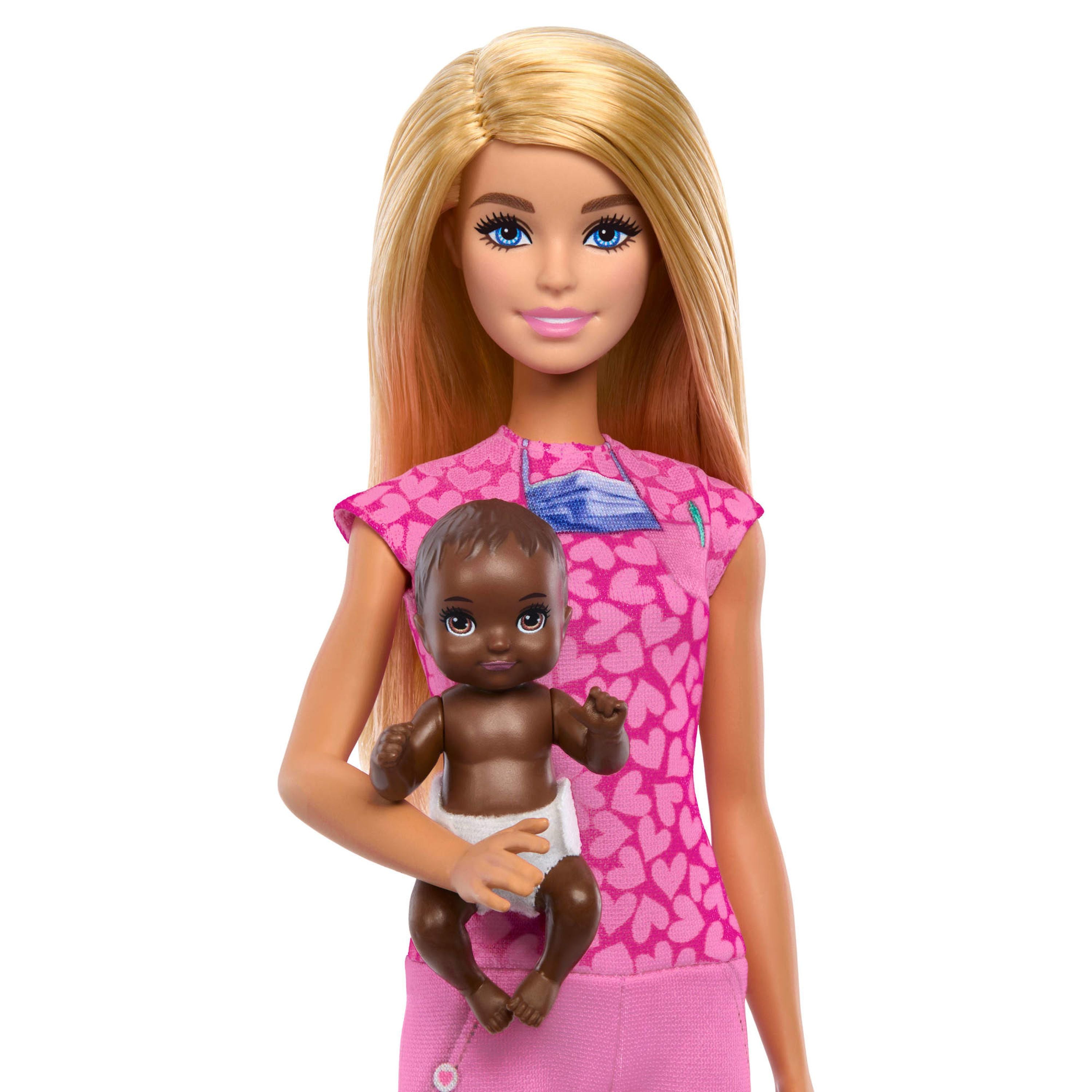 Hot! Barbie Baby Doctor Blonde Doll Playset - Explore Career Roles