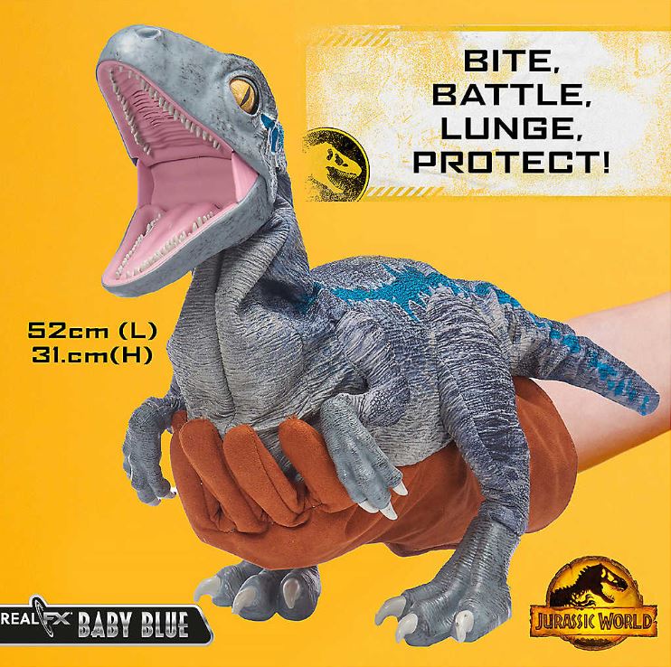 Hot! Jurassic World Dominion - RealFX Baby Blue Live Action Toy