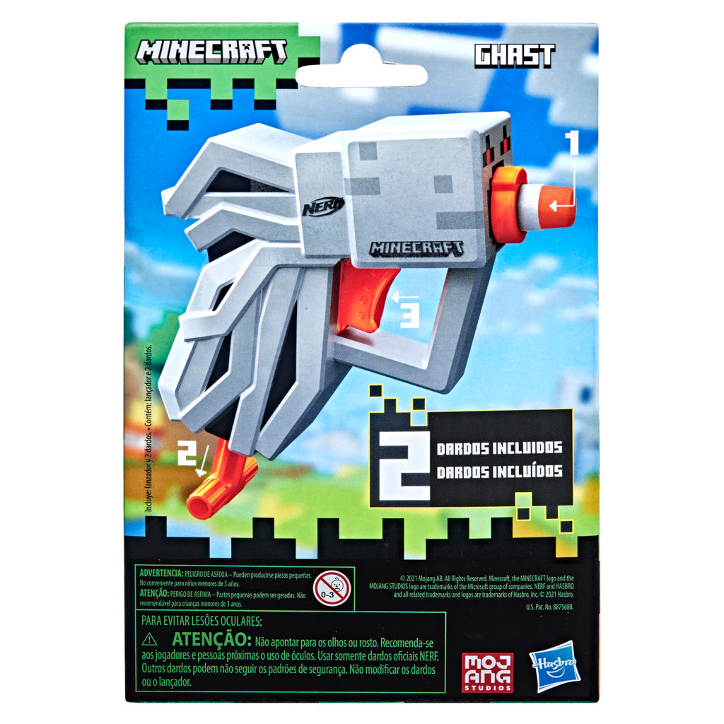 Hot! Nerf MicroShots Minecraft Ghast Dart Blaster
