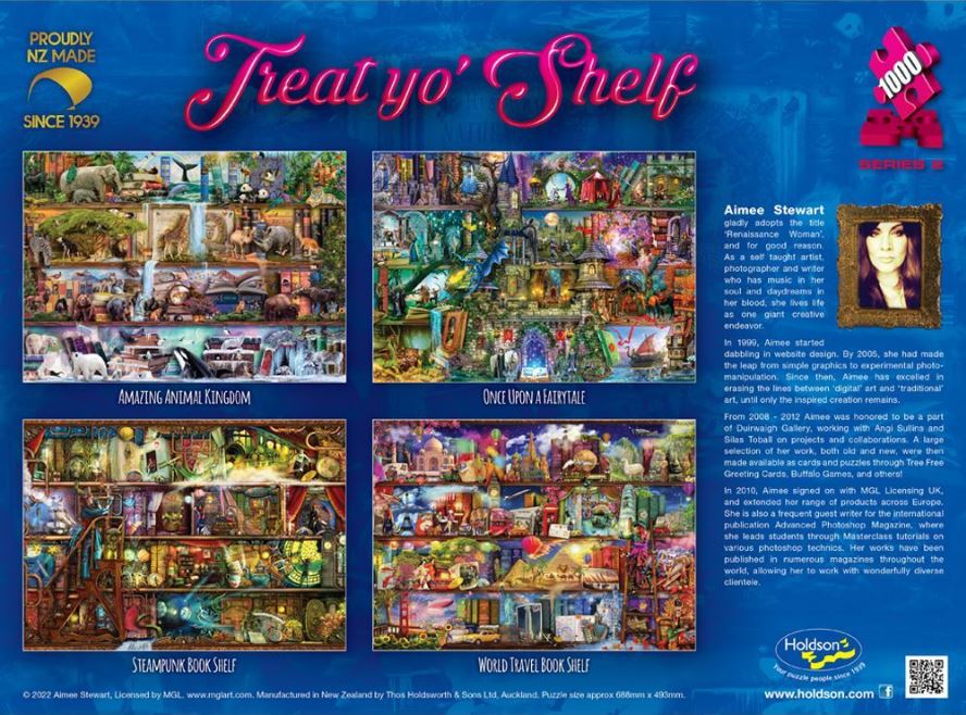 TREAT YO'SHELF S2 1000-Piece Jigsaw Puzzle - World Travel Book Shelf Edition