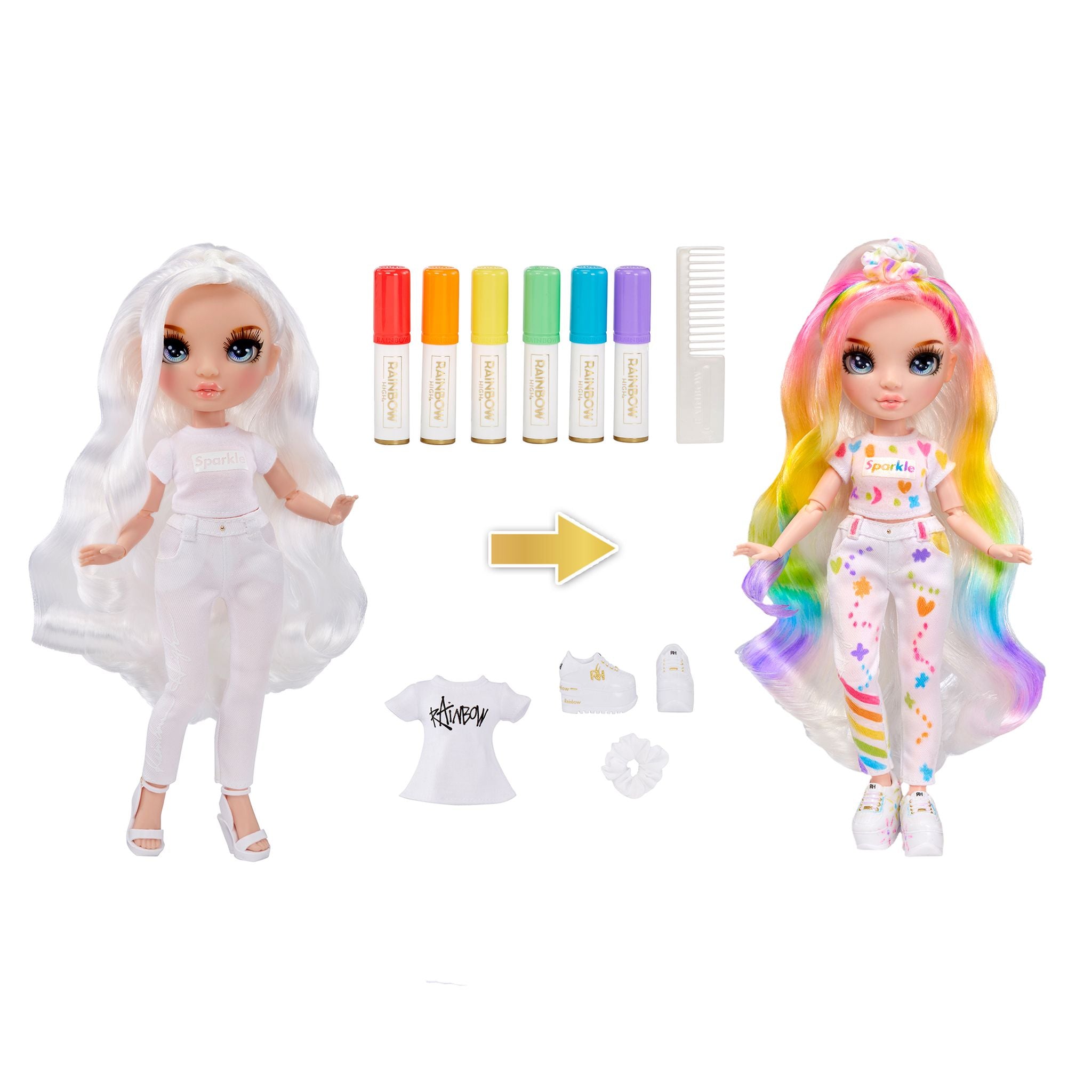 Hot Deal! Rainbow High Colour & Create Fashion Doll - Blue Eyes