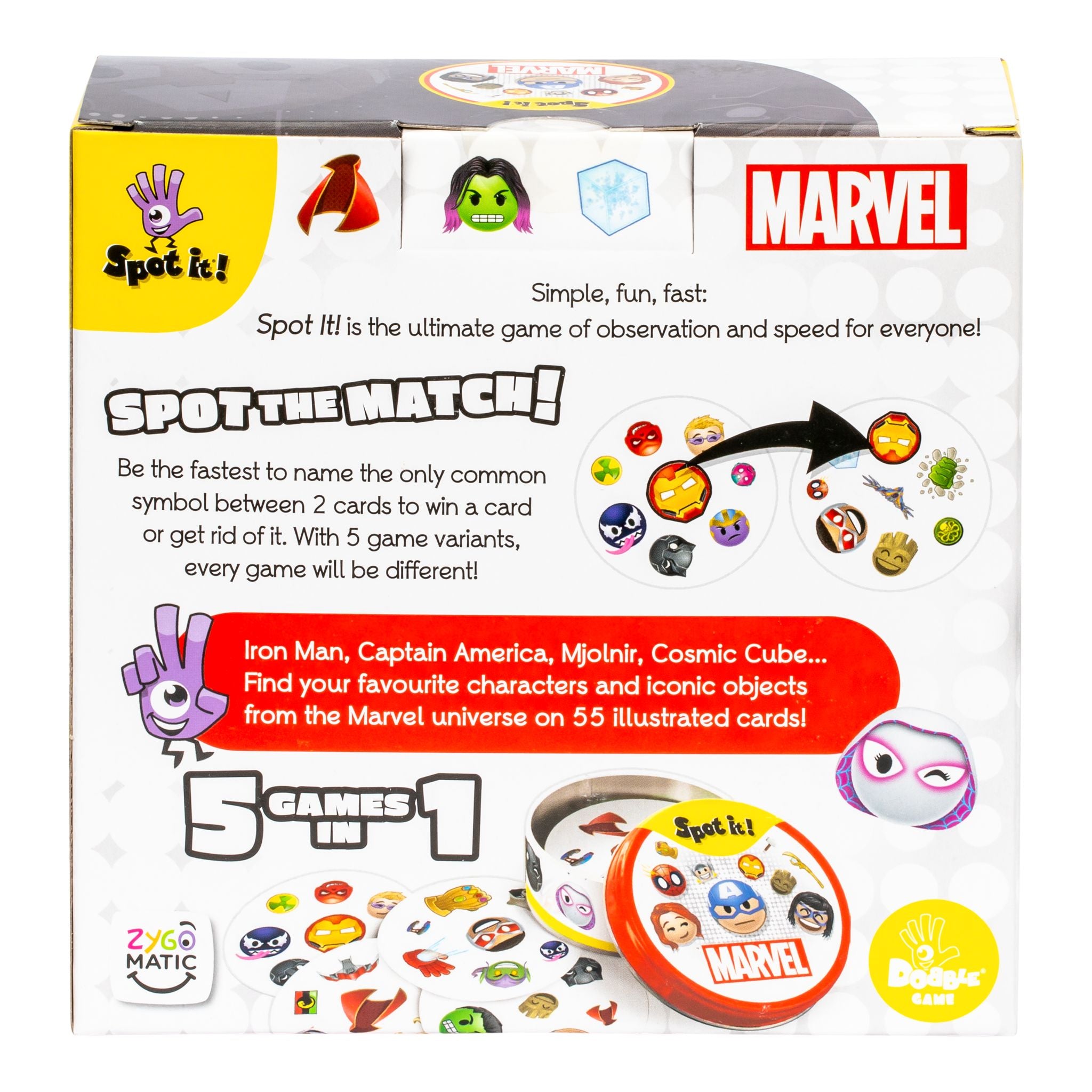 Hot Sale! Marvel Themed Spot It! Card Game for Family Fun Ages 6+